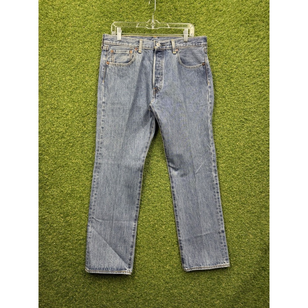 VTG Levis 501XX Button Fly Jeans 34x30 Blue Grunge Distressed Denim Y2K